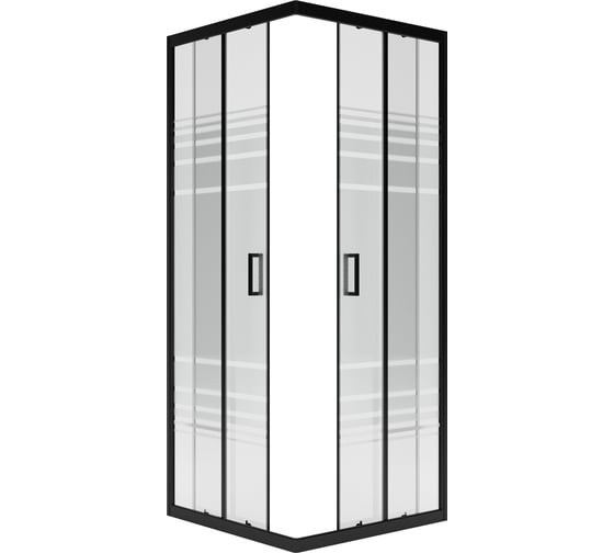 Душевое ограждение МетаКам Universal BLACK 900x900x1850 (стекло текстурированное) KKS_016219