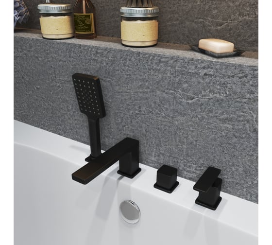 Врезной смеситель для ванны Timo Torne black 4330/03Y