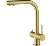 Смеситель для кухни с подключением фильтра и выдвижной лейкой Timo Saona золото матовое 2356/17FL