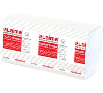 Полотенца бумажные LAIMA 150шт, PREMIUM (H2),W-сложение, 2-сл,белые, КОМПЛЕКТ 21пачка,32х21,6, 116378