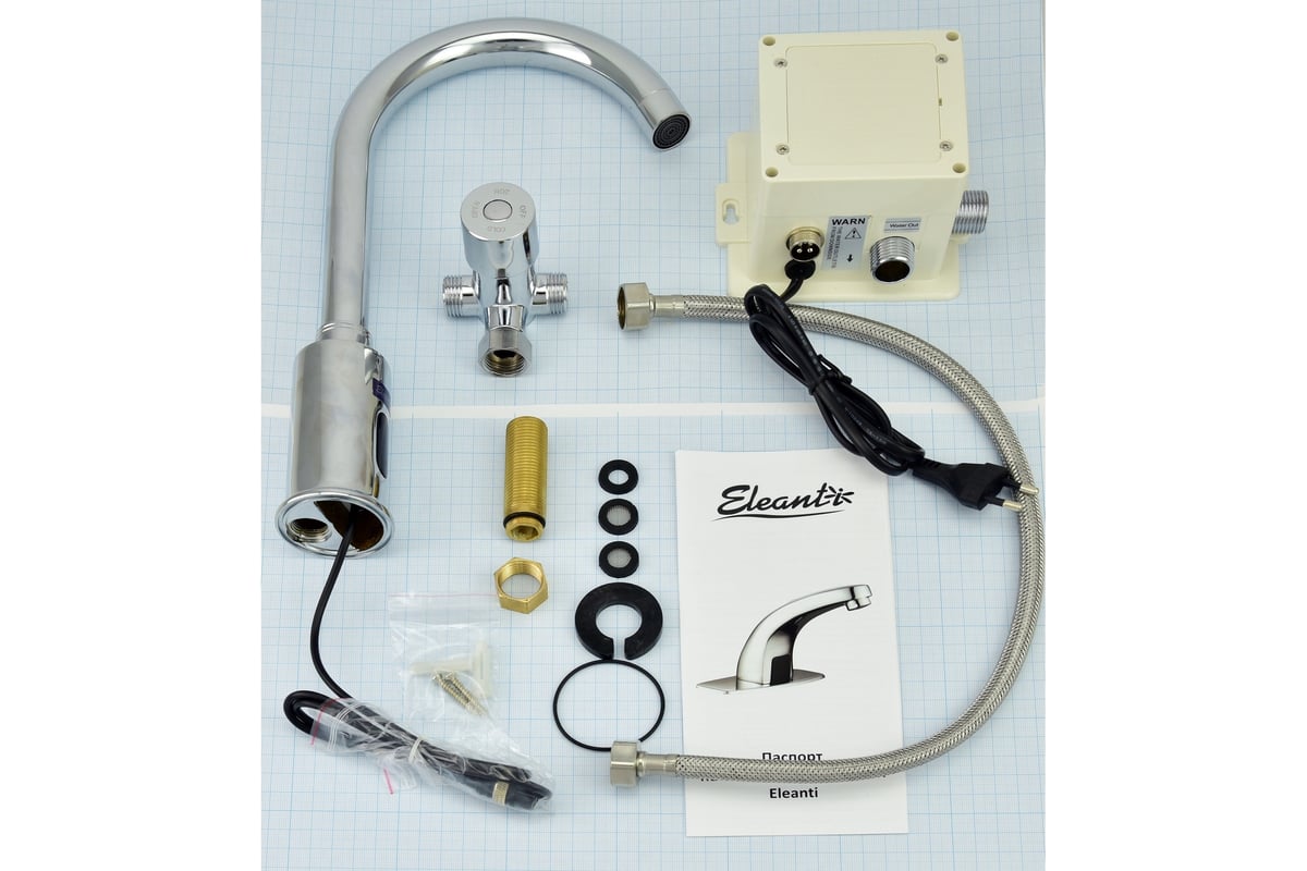 Сенсорный латунный смеситель для мойки Eleanti с высоким изливом 0402.482 -  выгодная цена, отзывы, характеристики, фото - купить в Москве и РФ
