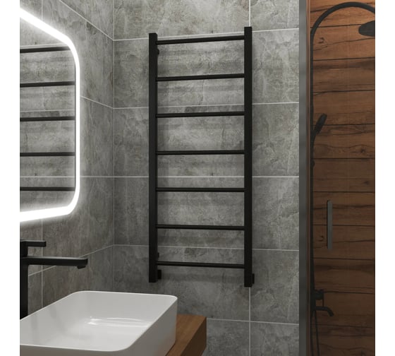 Полотенцесушитель водяной Grota Simple 430x1000 черный Simple 430x1000 N RAL 9005