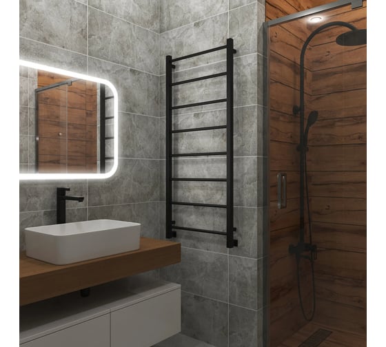 Полотенцесушитель водяной Grota Simple 530x1200 черный Simple 530x1200 NRAL 9005
