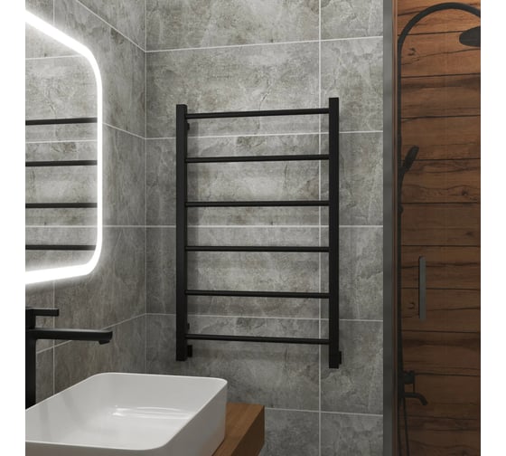 Полотенцесушитель водяной Grota Simple 530x800 черный Simple 530x800 N RAL 9005
