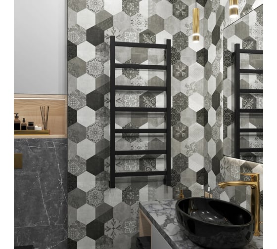 Полотенцесушитель водяной Grota Soffi 430x1000 черный Soffi 430x1000 N RAL9005