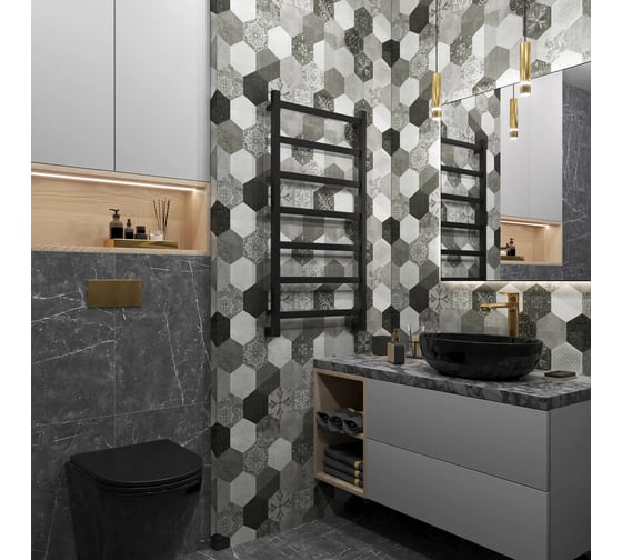 Полотенцесушитель водяной Grota Soffi 530x1000 черный Soffi 530x1000 N RAL9005