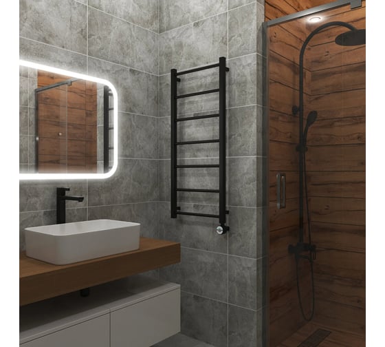 Полотенцесушитель электрический Grota Simple 430x1000 черный Simple 430x1000 N RAL 9005 EL