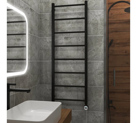 Полотенцесушитель электрический Grota Simple 430x1200 черный Simple 430x1200 N RAL 9005 EL