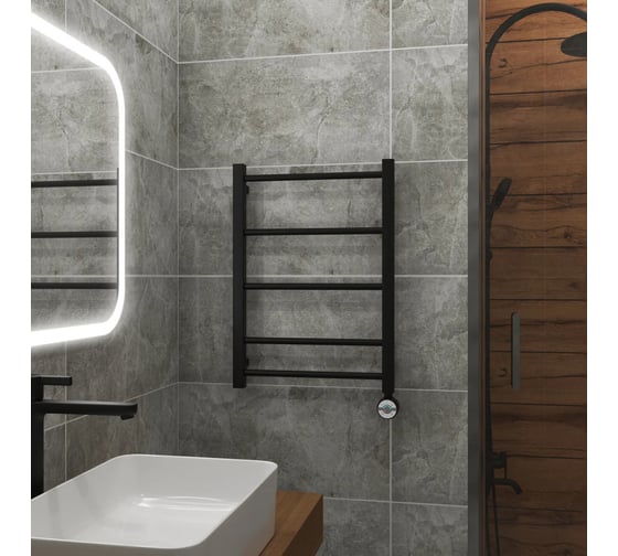 Полотенцесушитель электрический Grota Simple 430x600 черный Simple 430x600 N RAL 9005 EL