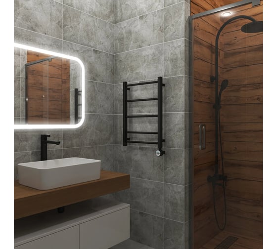 Полотенцесушитель электрический Grota Simple 430x600 черный Simple 430x600 N RAL 9005 EL