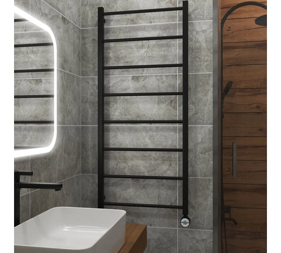 Полотенцесушитель электрический Grota Simple 530x1200 черный Simple 530x1200 NRAL 9005 EL