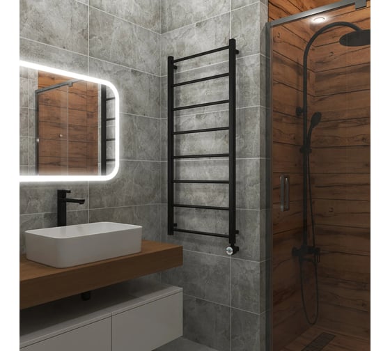 Полотенцесушитель электрический Grota Simple 530x1200 черный Simple 530x1200 NRAL 9005 EL