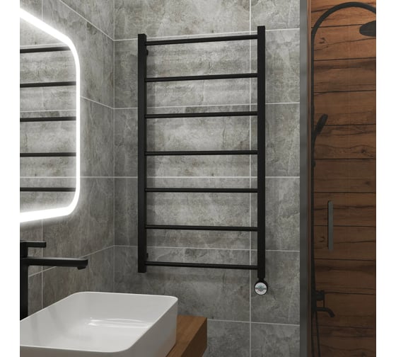 Полотенцесушитель электрический Grota Simple 530x1000 черный Simple 530x1000 N RAL 9005 EL