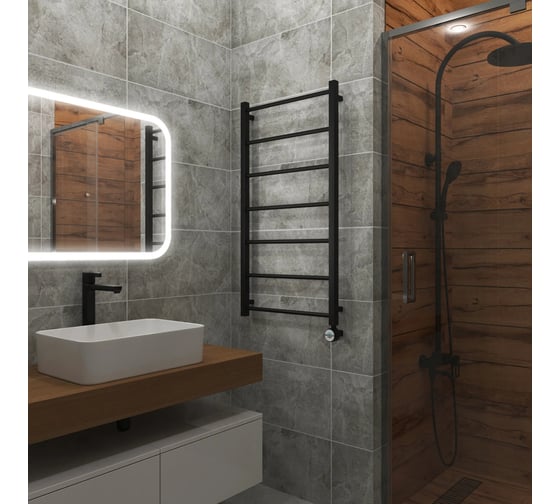 Полотенцесушитель электрический Grota Simple 530x1000 черный Simple 530x1000 N RAL 9005 EL
