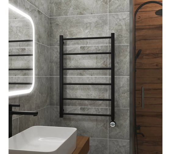 Полотенцесушитель электрический Grota Simple 530x800 черный Simple 530x800 N RAL 9005 EL