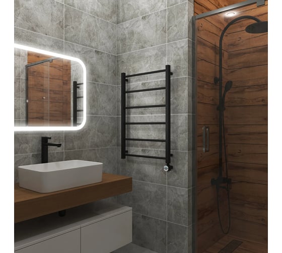 Полотенцесушитель электрический Grota Simple 530x800 черный Simple 530x800 N RAL 9005 EL