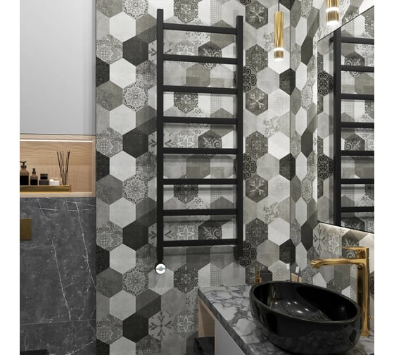 Полотенцесушитель электрический Grota Soffi 430x1200 черный Soffi 430x1200 N  EL RAL9005