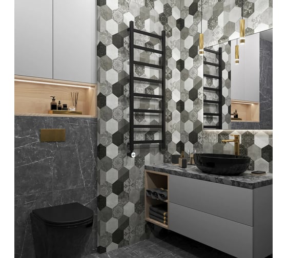 Полотенцесушитель электрический Grota Soffi 430x1200 черный Soffi 430x1200 N  EL RAL9005
