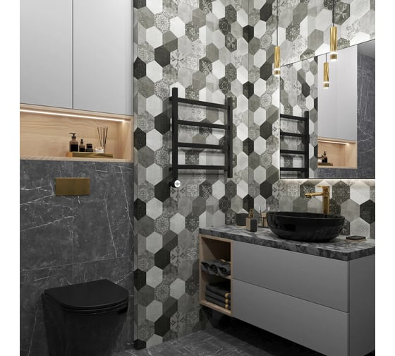 Полотенцесушитель электрический Grota Soffi 530x600 черный Soffi 530x600 N  EL RAL9005