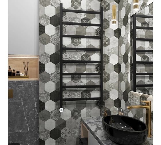 Полотенцесушитель электрический Grota Soffi 530x1200 черный Soffi 530x1200 N  EL RAL9005