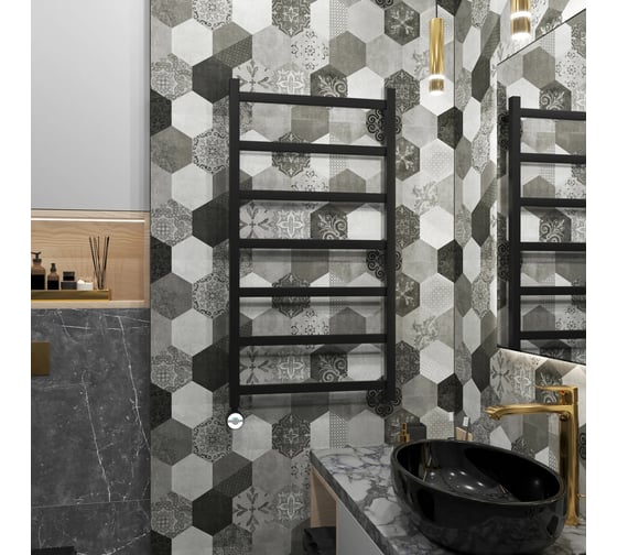 Полотенцесушитель электрический Grota Soffi 530x1000 черный Soffi 530x1000 N  EL RAL9005