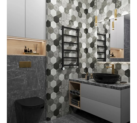 Полотенцесушитель электрический Grota Soffi 430x800 черный Soffi 430x800 N  EL RAL9005