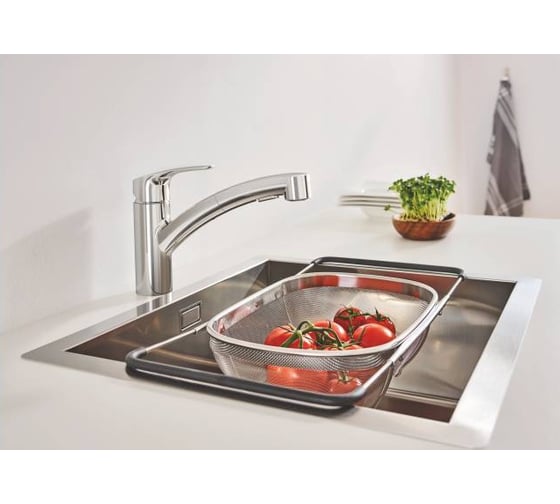 Смеситель для кухонной мойки GROHE Eurosmart 2021 низкий, выдвижной излив 30305001