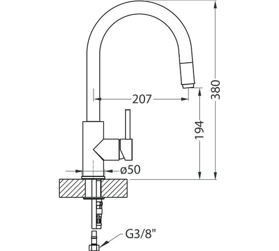 Смеситель для мойки ALVEUS DELOS - P G91 CARBON 1129022