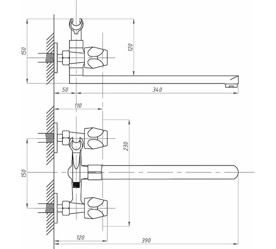 Смеситель для ванны с душем Профсан ПСМ тип См-ВУДРНШлА PSM-159-48