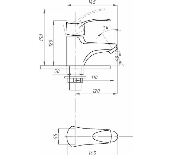 Смеситель для раковины Профсан ПСМ тип См-УмОЦБА PSM-740-023