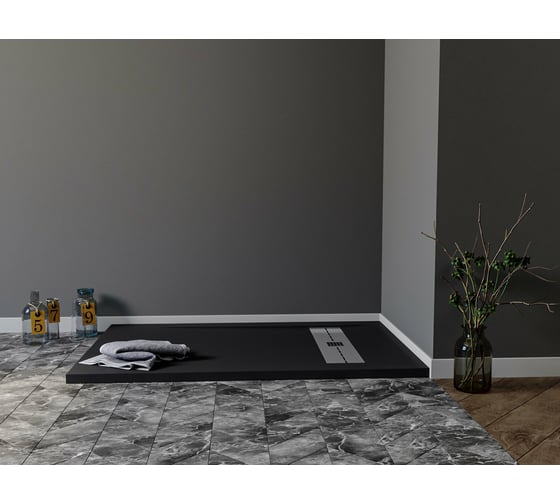 Литьевой поддон Aquanet 010B Delight NEW 1400х900х30 мм,, черный камень 00258899