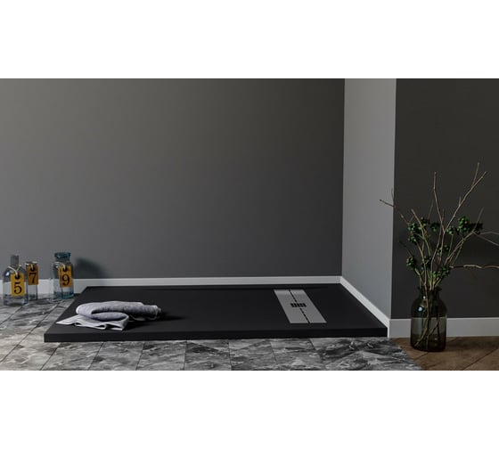 Литьевой поддон Aquanet 008B Delight NEW 1200х800х30 мм., черный камень 00258897