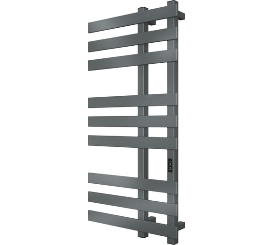Полотенцесушитель дизайнерский электрический профильный Bauedge BAU Blizzard Gun Grey 50x100, 9 планок, темно-серый металлик DB-0110