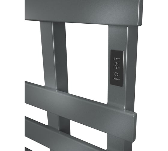 Полотенцесушитель дизайнерский электрический профильный Bauedge BAU Blizzard Gun Grey 50x100, 9 планок, темно-серый металлик DB-0110