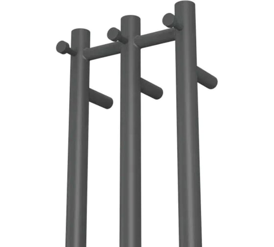Полотенцесушитель дизайнерский электрический Bauedge BAU Stella Gun Grey 12x160, 3 коллектора, 2 крючка, темно-серый металлик DB-0102