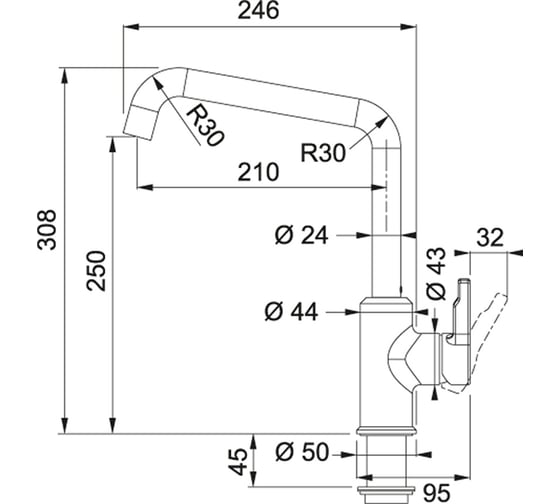 Смеситель FRANKE Urban графит 115.0595.070