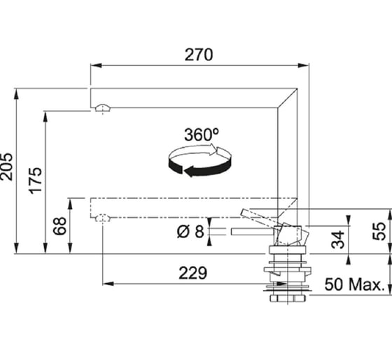 Смеситель FRANKE Active Window хром 115.0486.980