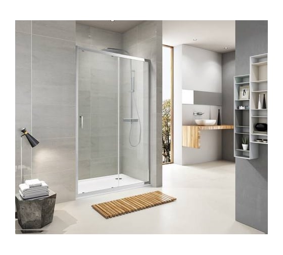 Душевая дверь Koller Pool двухсекционная, 1200x1900 мм., стекло прозрачное TD120C 1