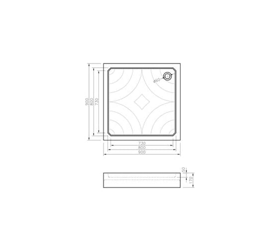 Акриловый поддон Koller Pool Grace 90x90, квадратный GRACE90S