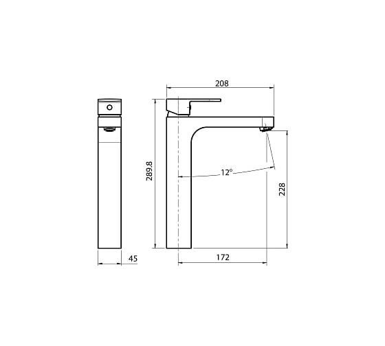 Смеситель для раковины чаши Koller Pool Round Arc RA0200XL