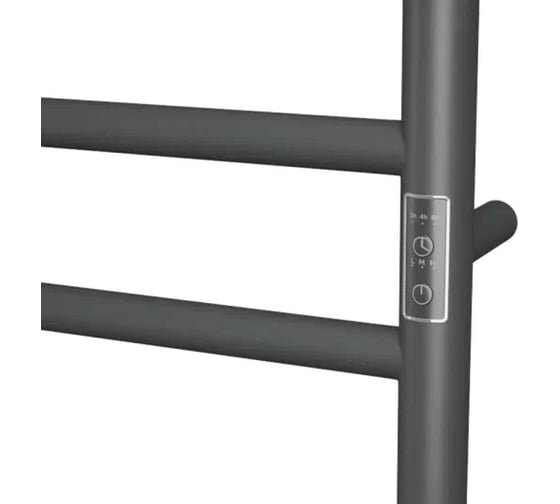 Полотенцесушитель электрический с полкой Bauedge BAU Stil Shelf Gun Grey 50x80, 7 планок, универсальный, темно-серый металлик DB-0093