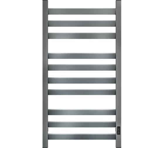Полотенцесушитель электрический профильный Bauedge BAU Hotel Veer Gun Grey 50x100, 10 планок, универсальный, темно-серый металлик DB-0117