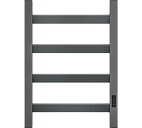 Полотенцесушитель электрический профильный Bauedge BAU Hotel Veer Gun Grey 40x60, 4 планки, универсальный, темно-серый металлик DB-0125