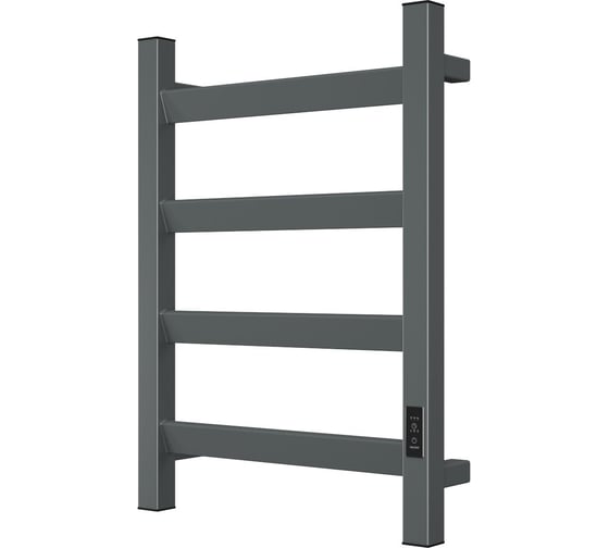 Полотенцесушитель электрический профильный Bauedge BAU Hotel Veer Gun Grey 40x60, 4 планки, универсальный, темно-серый металлик DB-0125