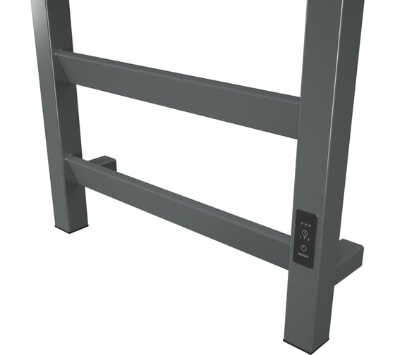 Полотенцесушитель электрический профильный Bauedge BAU Hotel Veer Gun Grey 40x60, 4 планки, универсальный, темно-серый металлик DB-0125