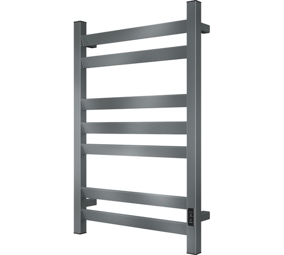 Полотенцесушитель электрический профильный Bauedge BAU Hotel Veer Gun Grey 50x80, 7 планок, универсальный, темно-серый металлик DB-0121