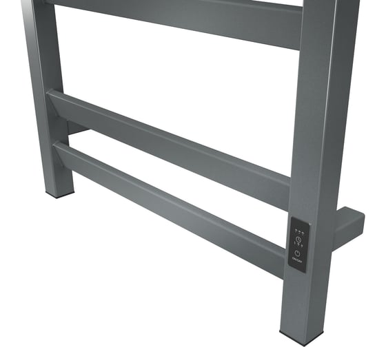 Полотенцесушитель электрический профильный Bauedge BAU Hotel Veer Gun Grey 50x80, 7 планок, универсальный, темно-серый металлик DB-0121