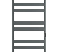 Электрический дизайнерский полотенцесушитель Bauedge профильный BAU Mix Gun Grey 50x80, 6 планок, универсальный, темно-серый металлик DB-0128