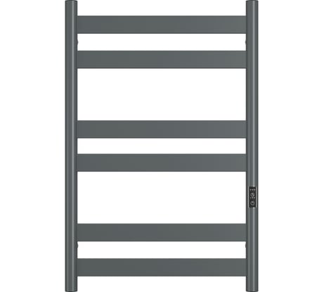 Электрический дизайнерский полотенцесушитель Bauedge профильный BAU Mix Gun Grey 50x80, 6 планок, универсальный, темно-серый металлик DB-0128