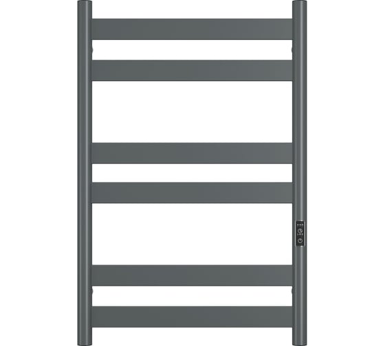 Электрический дизайнерский полотенцесушитель Bauedge профильный BAU Mix Gun Grey 50x80, 6 планок, универсальный, темно-серый металлик DB-0128